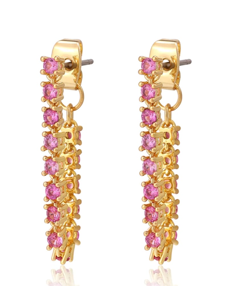 Front of a size O/S Ballier Chain Studs in Pink Gold in Pink Gold by LUV AJ. | dia_product_style_image_id:330062